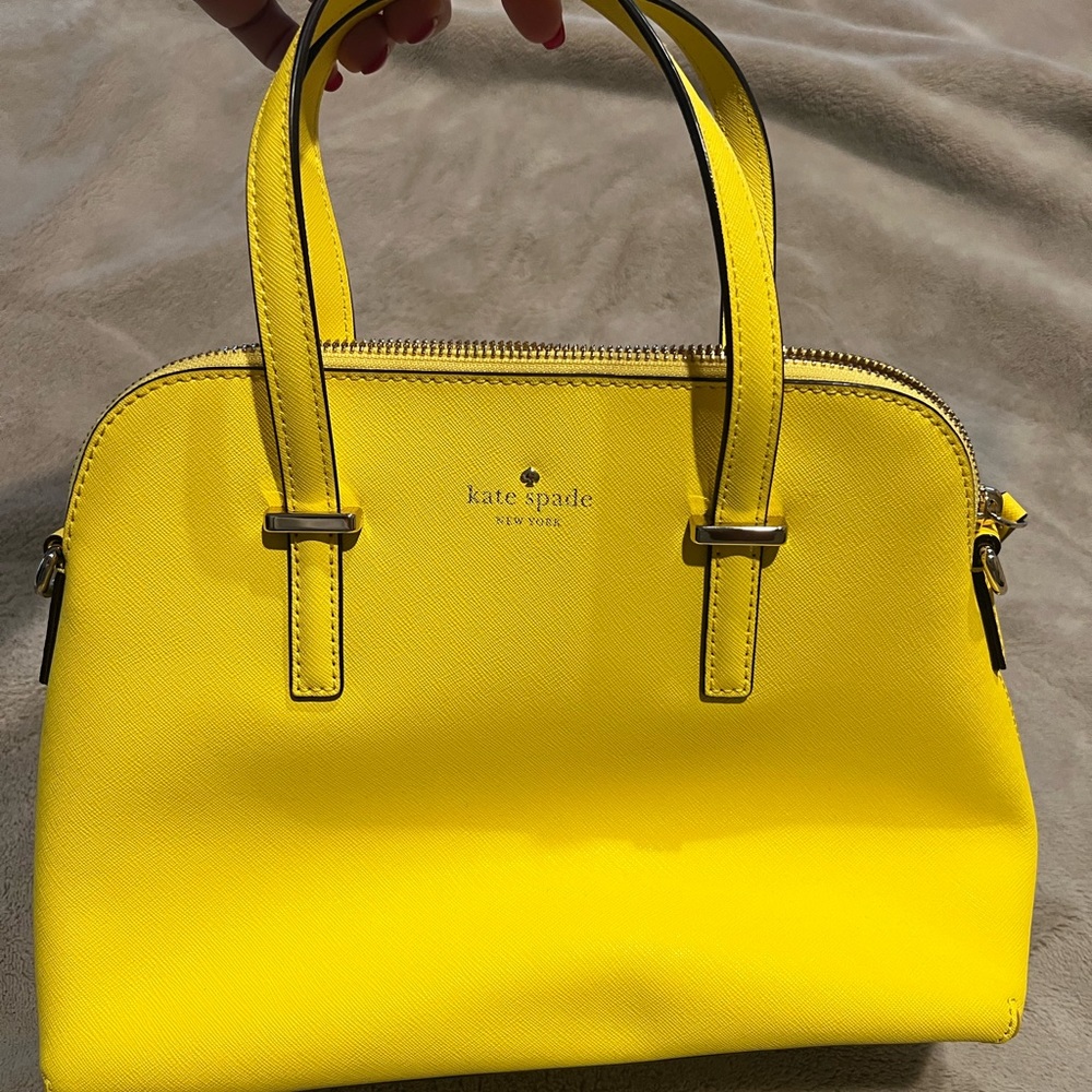 Kate Spade Yellow Modern Shoulder Bag with Geometric Design